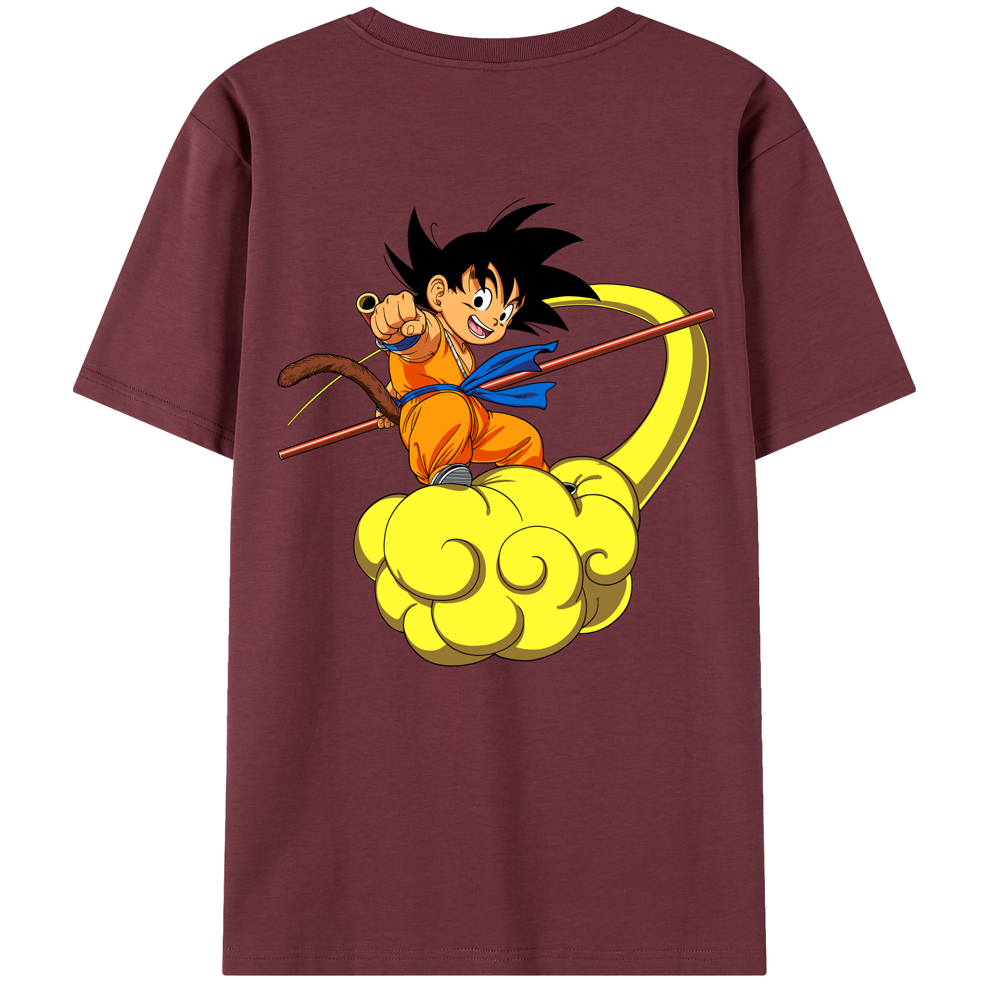 （画像用） ドラゴンボール 孫悟空（そん ごくう）Son Goku カカロット DRAGON BALL Kakarotto 綿100％半袖Tシャツ（背面プリント）
